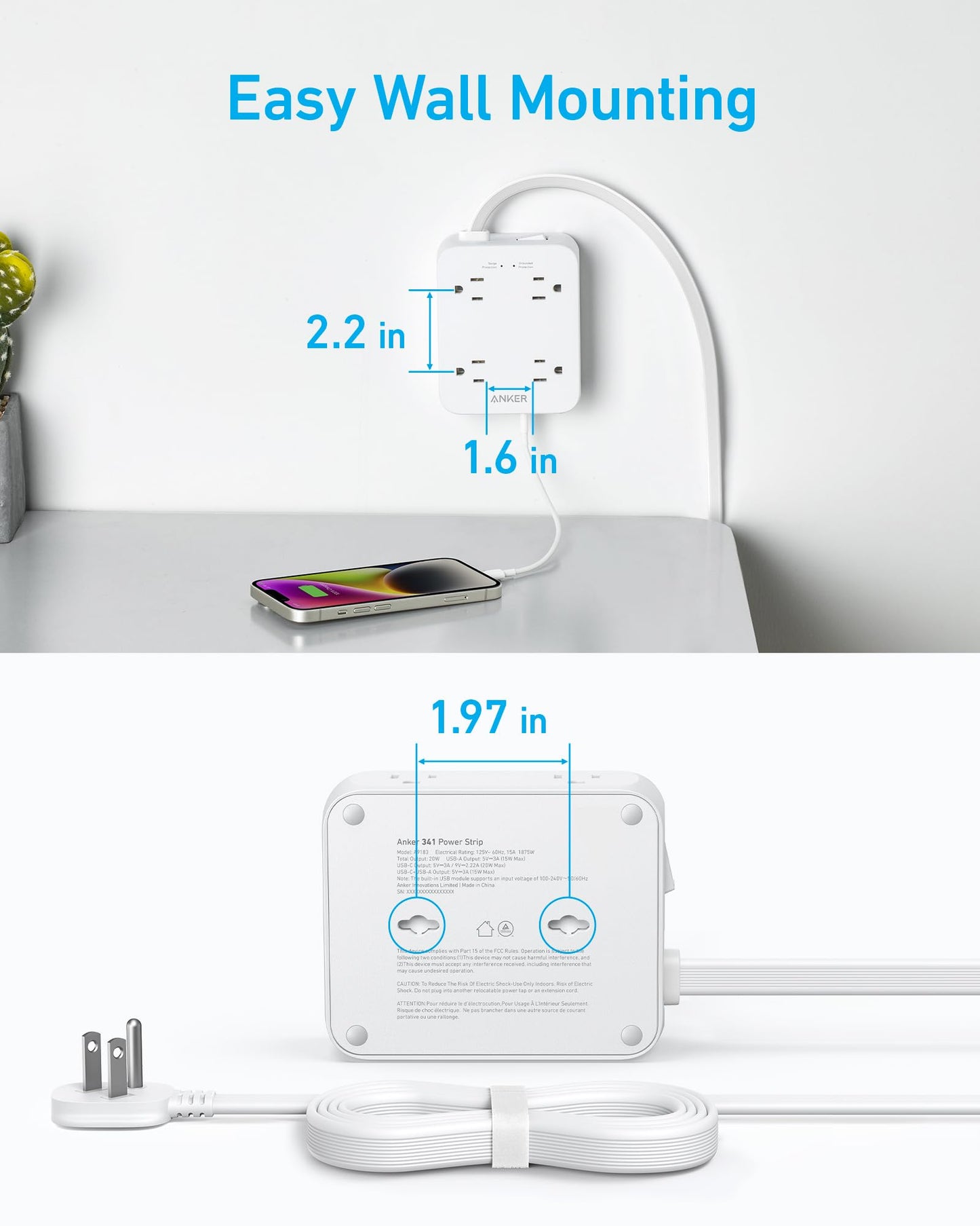 Anker <b>341</b> USB Power Strip and Anker MagGo Wireless Charger (Stand)