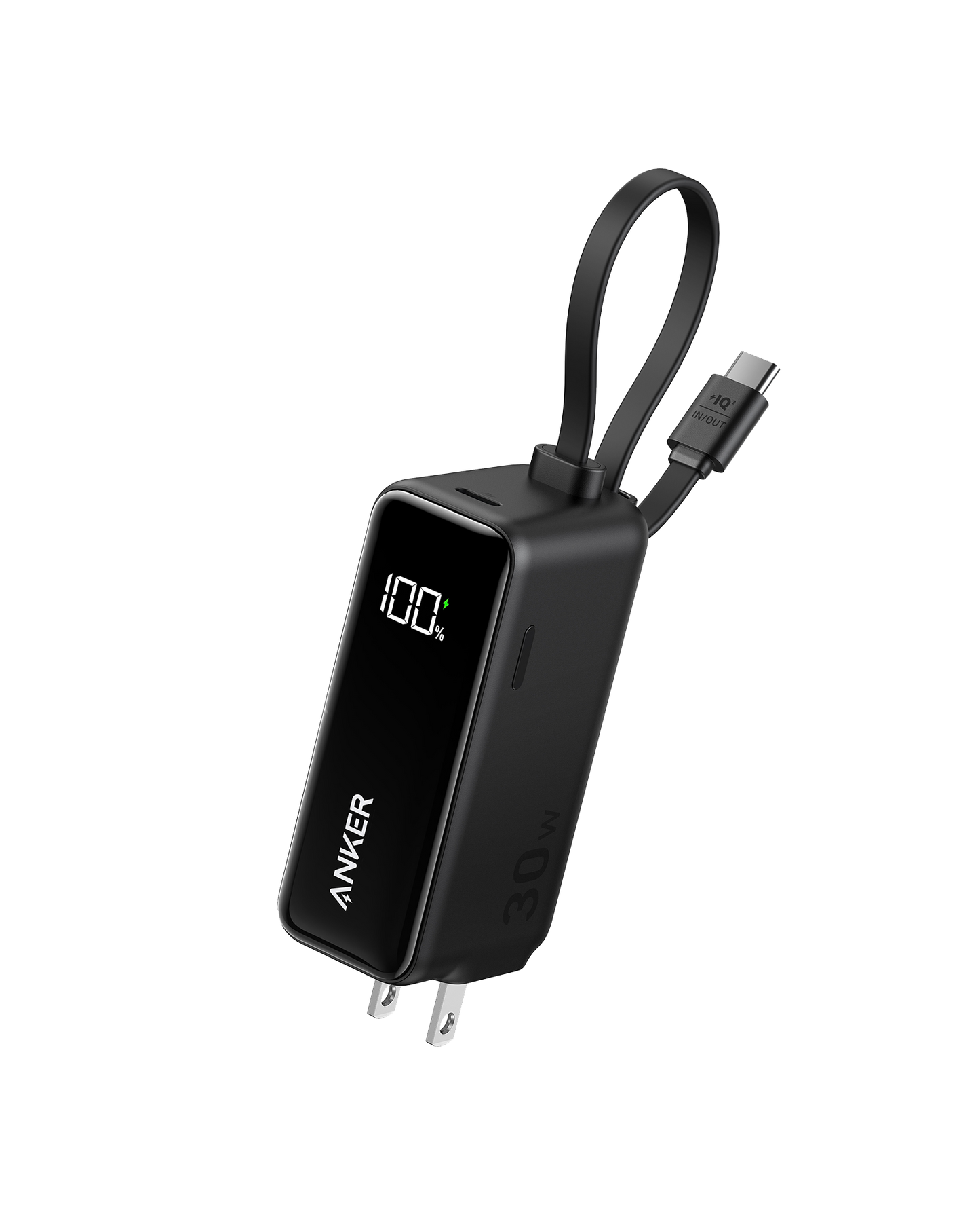 Refurbished Anker Power Bank (30W, Fusion, Built-In USB-C Cable)