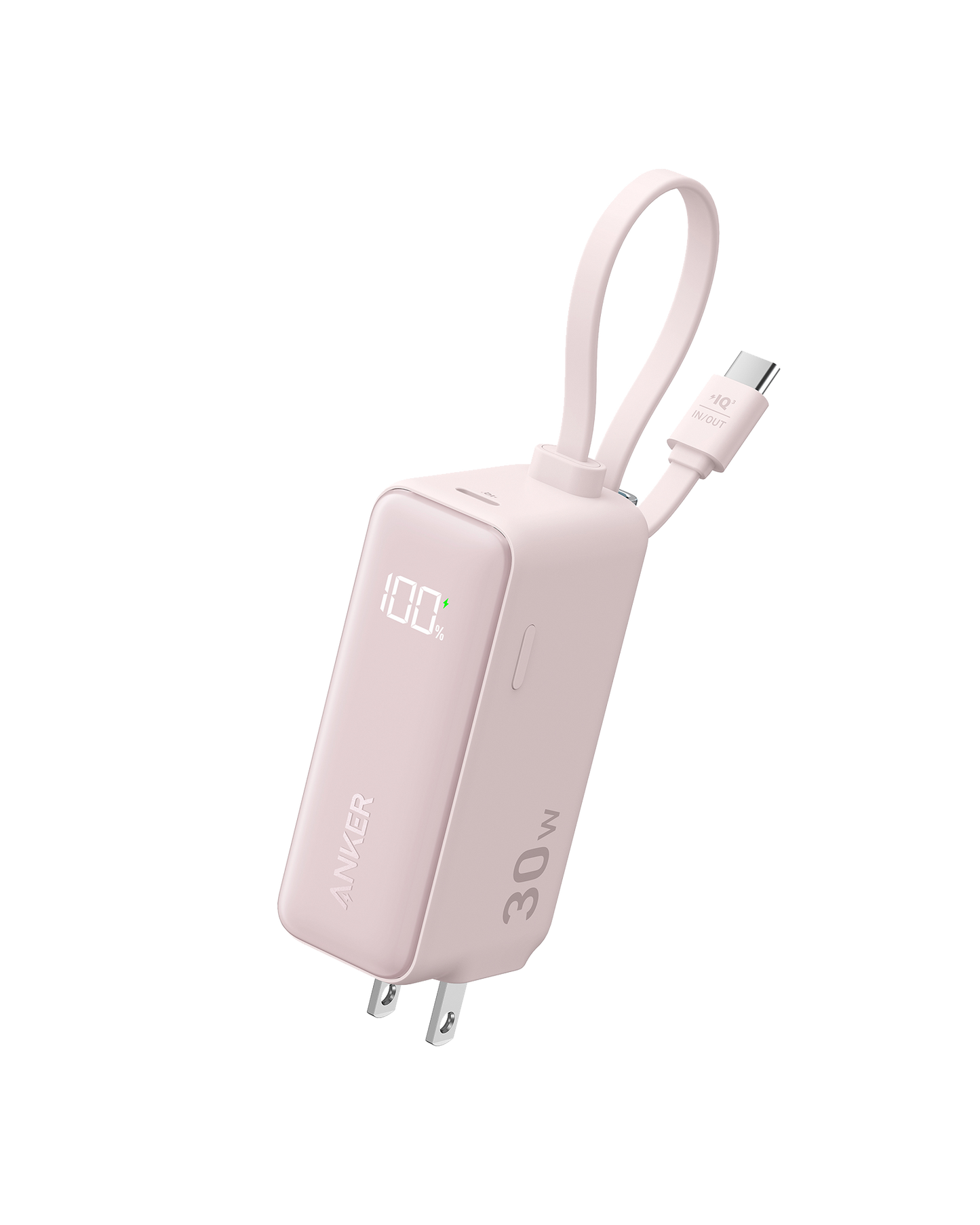Refurbished Anker Power Bank (30W, Fusion, Built-In USB-C Cable)