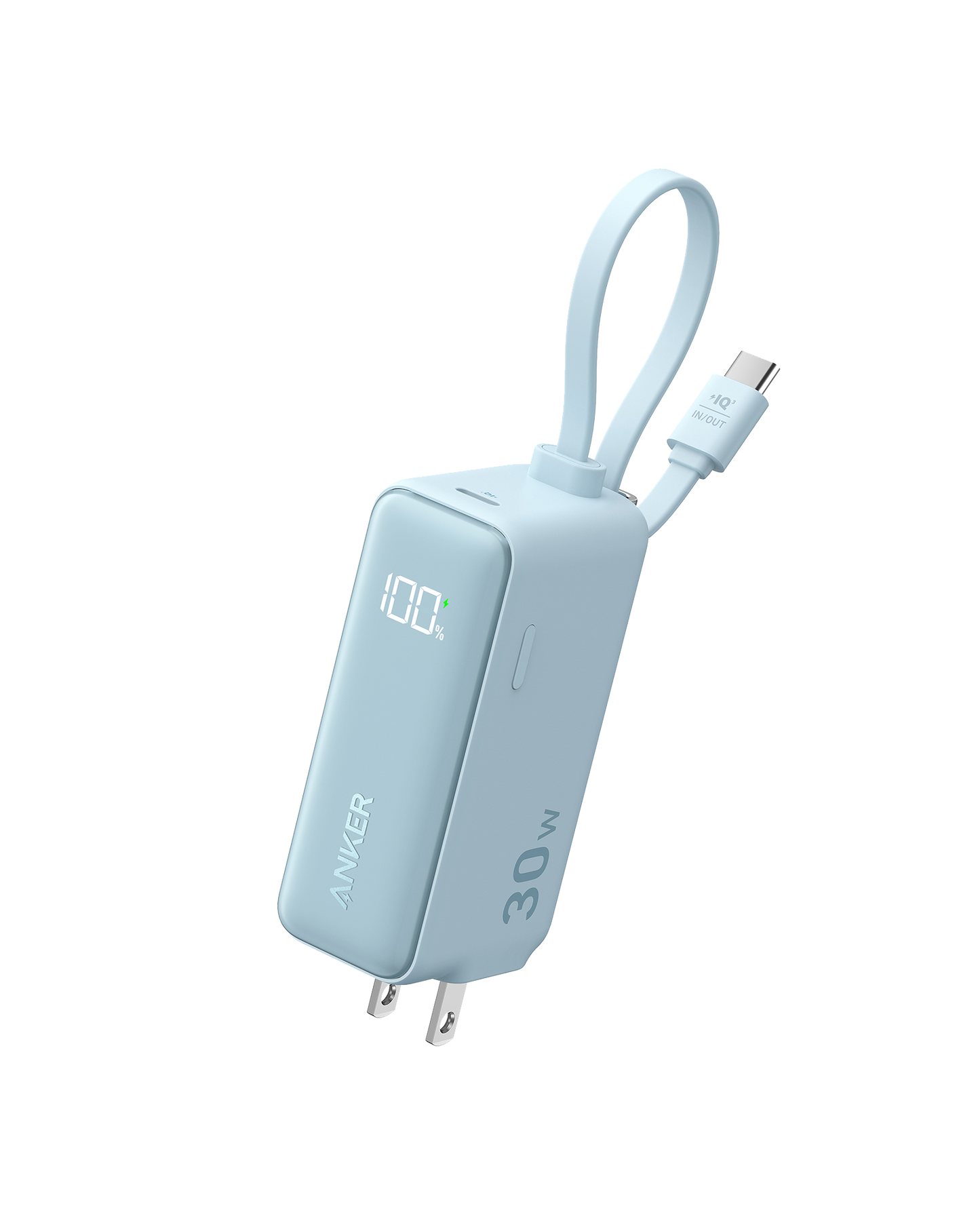 Refurbished Anker Power Bank (30W, Fusion, Built-In USB-C Cable)