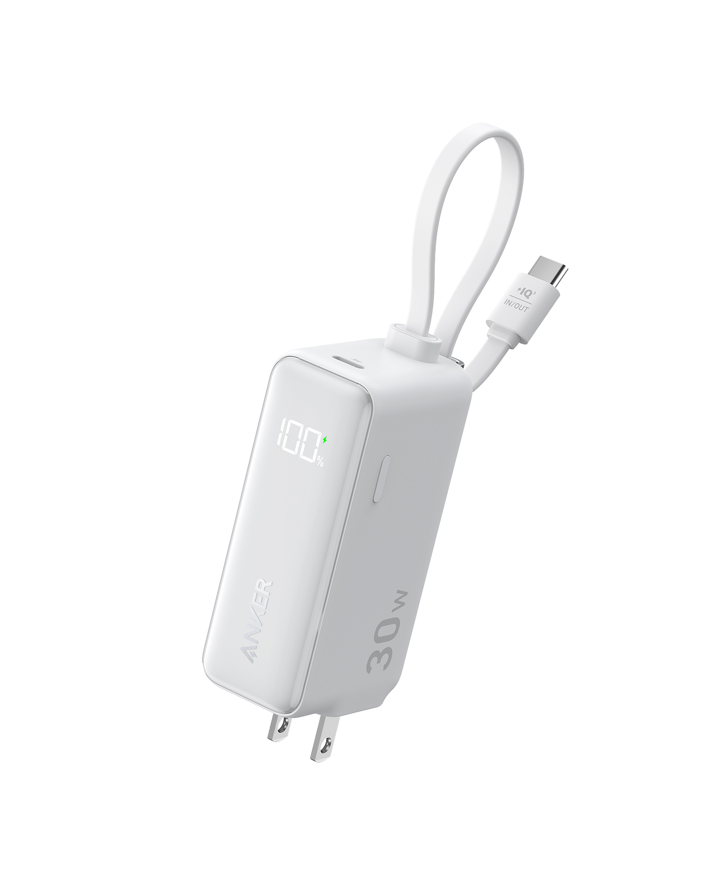 Refurbished Anker Power Bank (30W, Fusion, Built-In USB-C Cable)