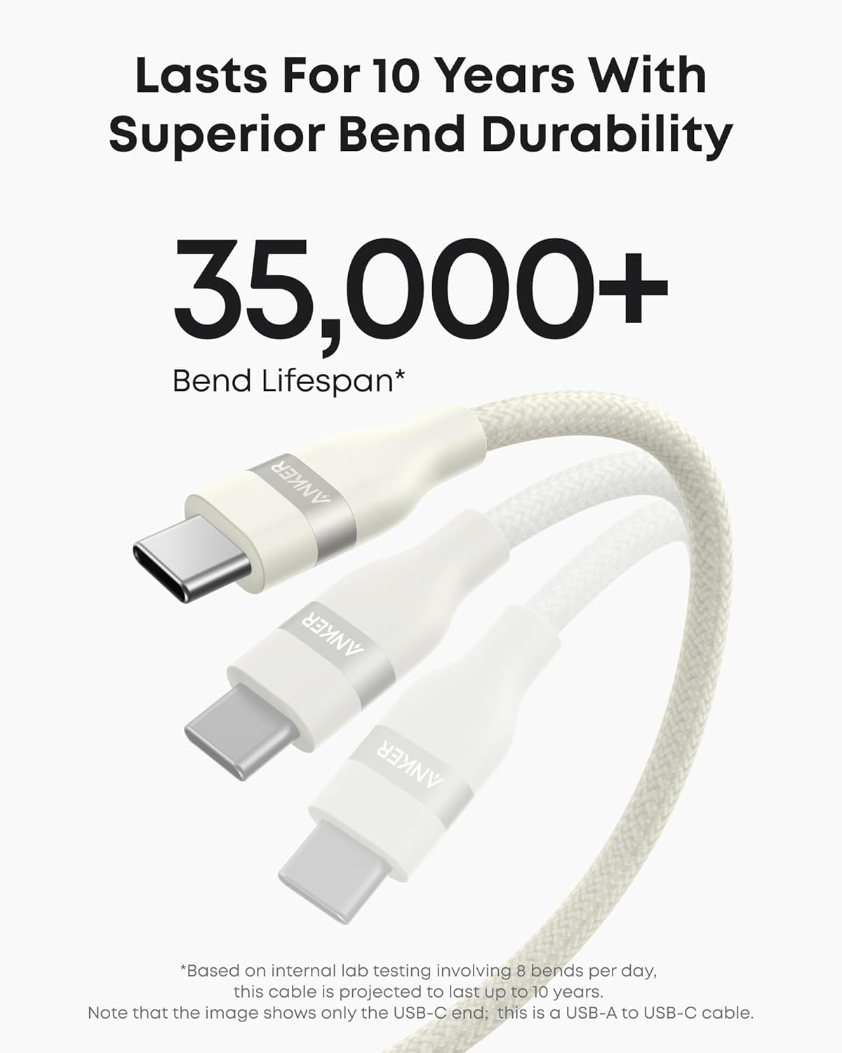 Anker USB-A to USB-C Cable (3 ft, Upcycled-Braided)