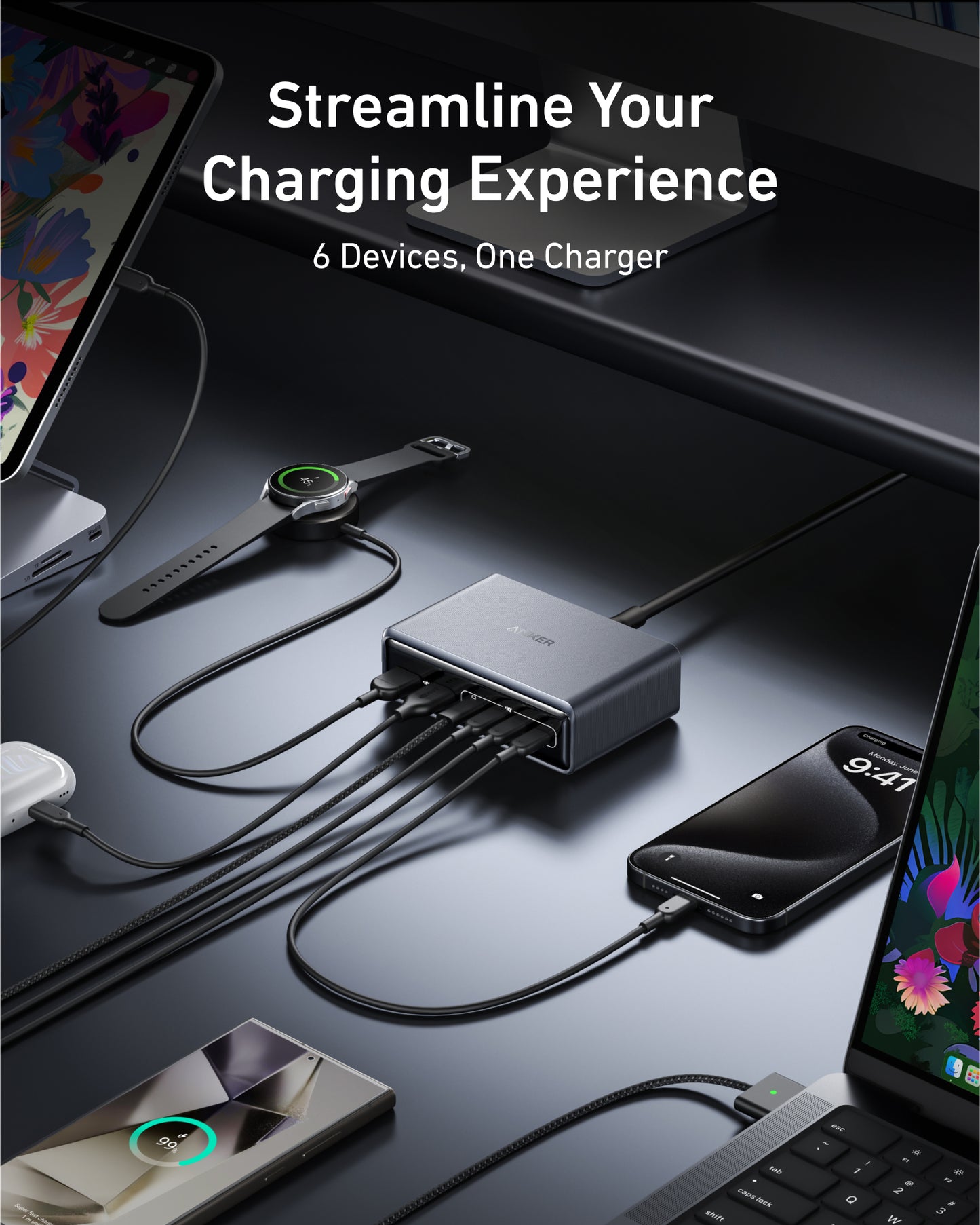 Anker Prime Charger (200W, 6 Ports, GaN) With Plus Member