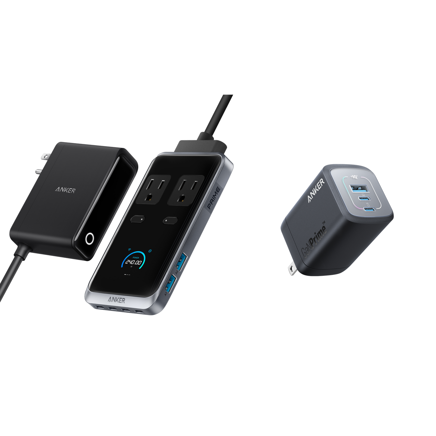Anker Prime Charging Station (8-in-1, 240W) and 100W GaN Wall Charger (3 Ports)