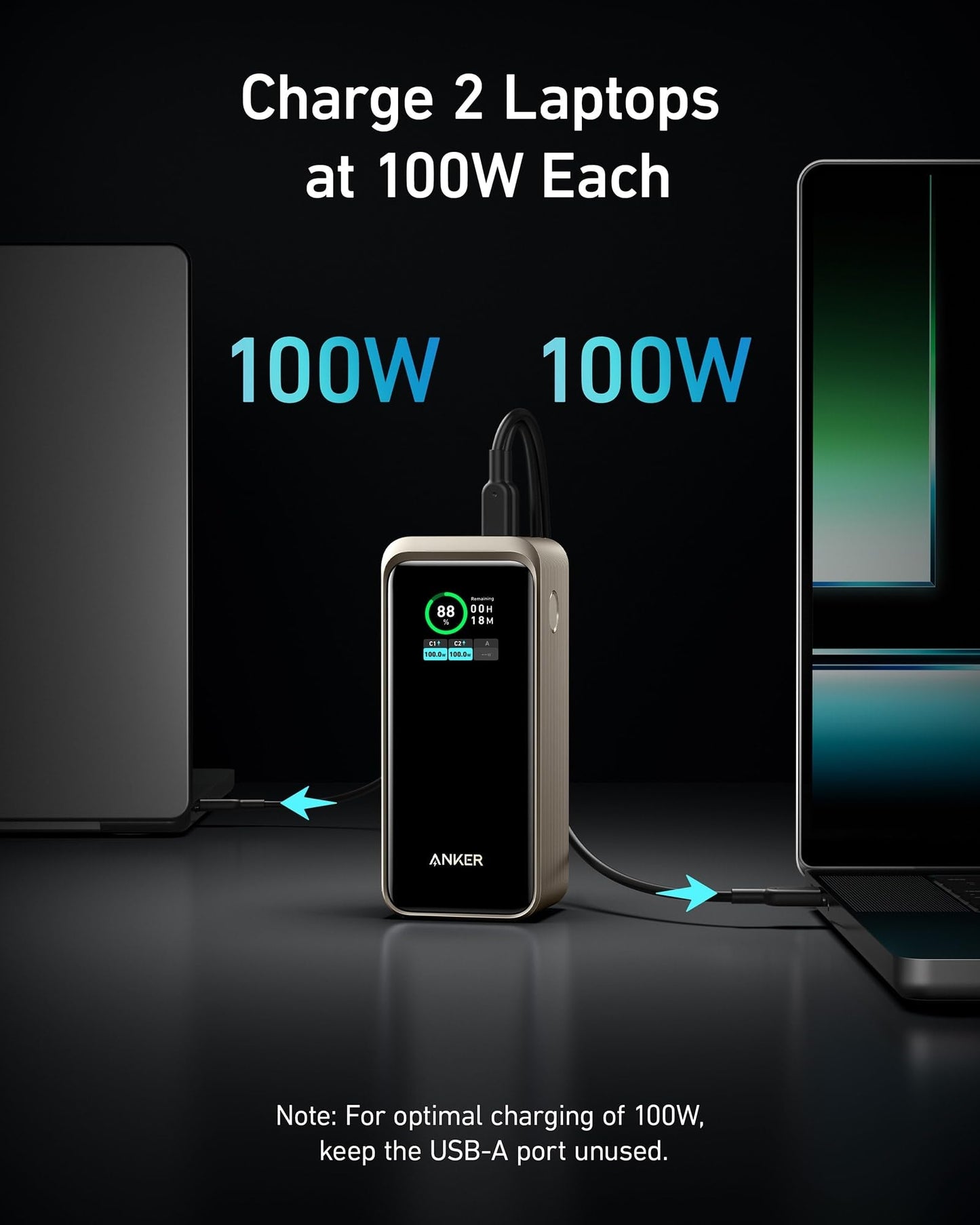 Anker Prime 20,000mAh Power Bank (200W) and Anker Prime USB-C to USB-C Cable (6 ft 240W, Upcycled-Braided)