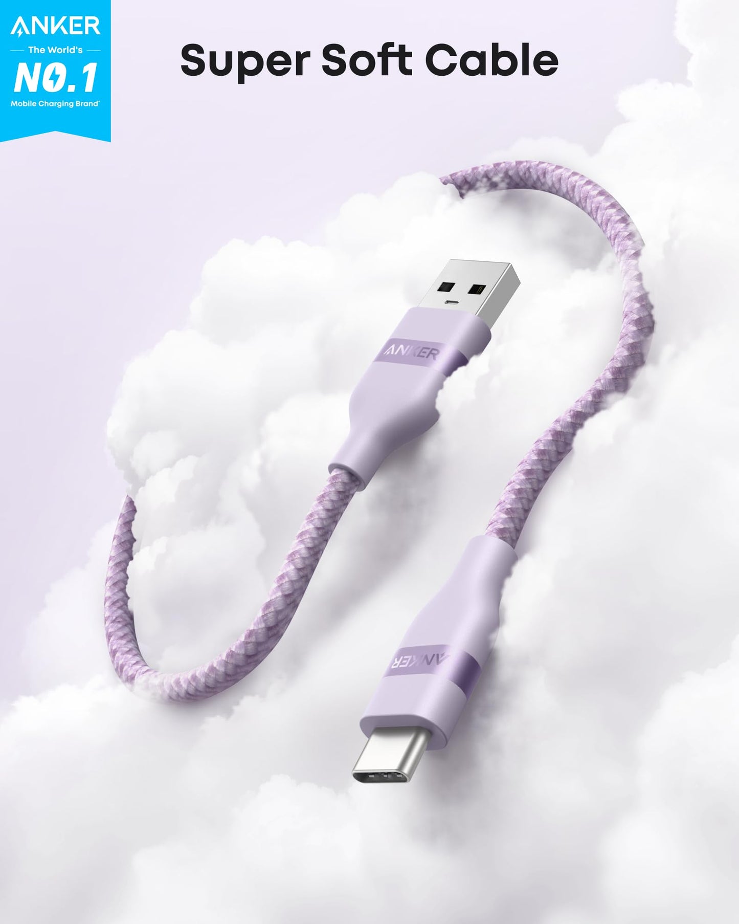Anker USB-A to USB-C Cable (3 ft, Upcycled-Braided)
