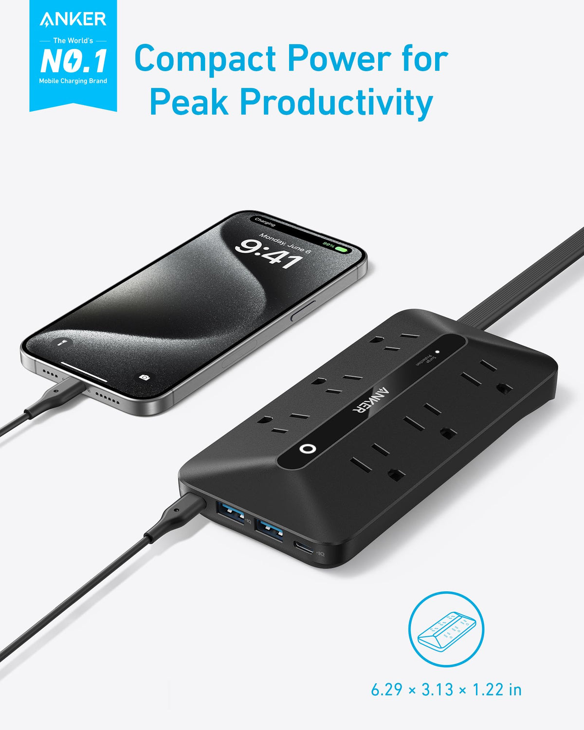 Anker USB Power Strip (10-in-1, 20W）