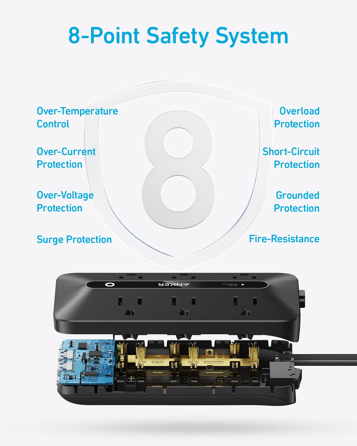 Anker USB Power Strip (10-in-1, 20W）