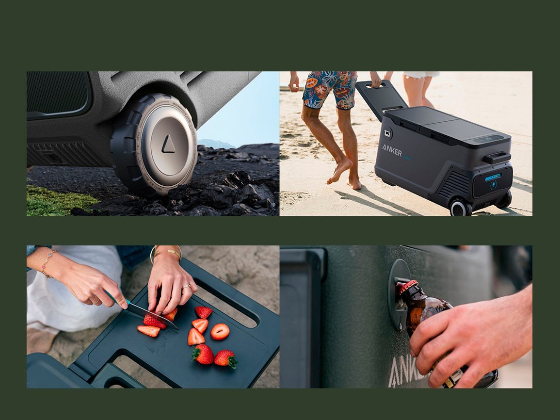 Anker EverFrost Dual-Zone Portable Cooler &lt;b&gt;50&lt;/b&gt; with New 299Wh Battery, Powered by AC/DC/Solar