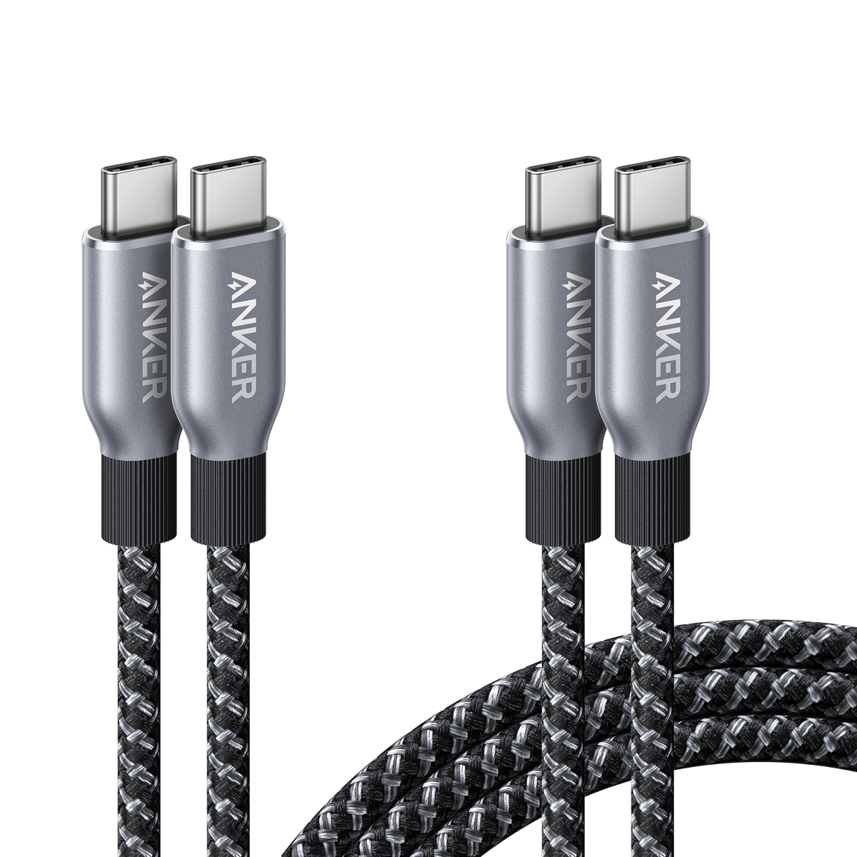 Anker Prime USB-C to USB-C Cable (240W, Upcycled-Braided)(2-Pack)