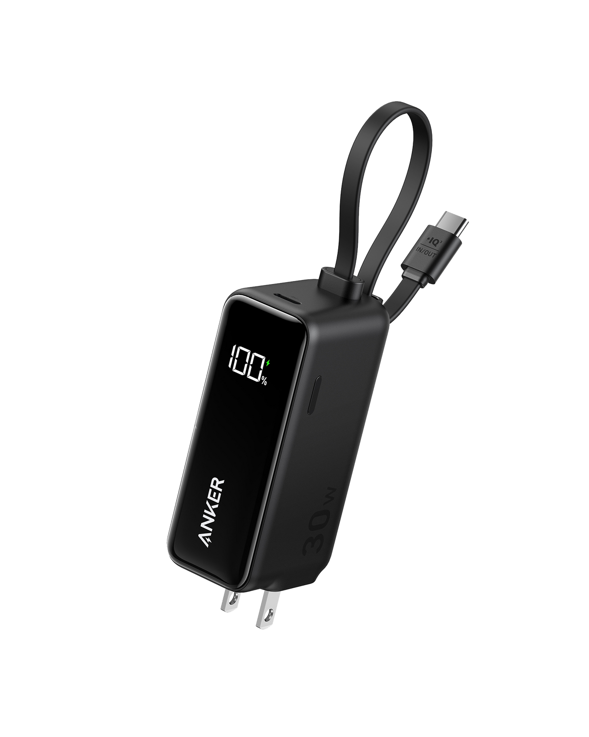Anker 3-in-1 Power Bank (30W, Fusion, Built-In USB-C Cable)