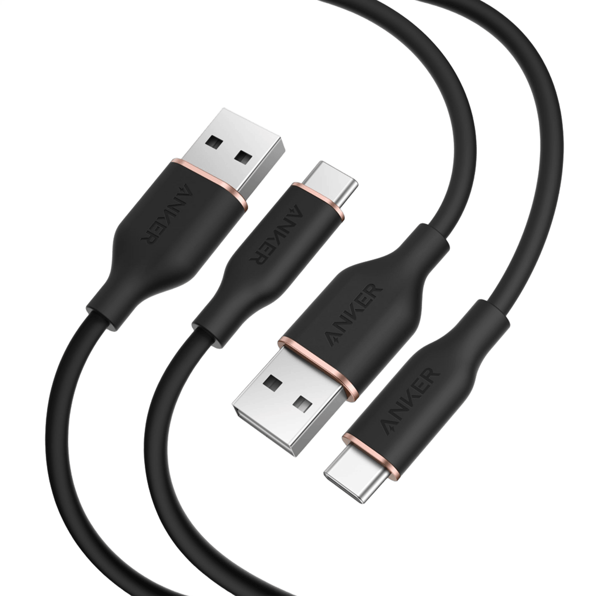 Anker 15W USB-A to USB-C Cable 2Pack (3 ft, Silicone)