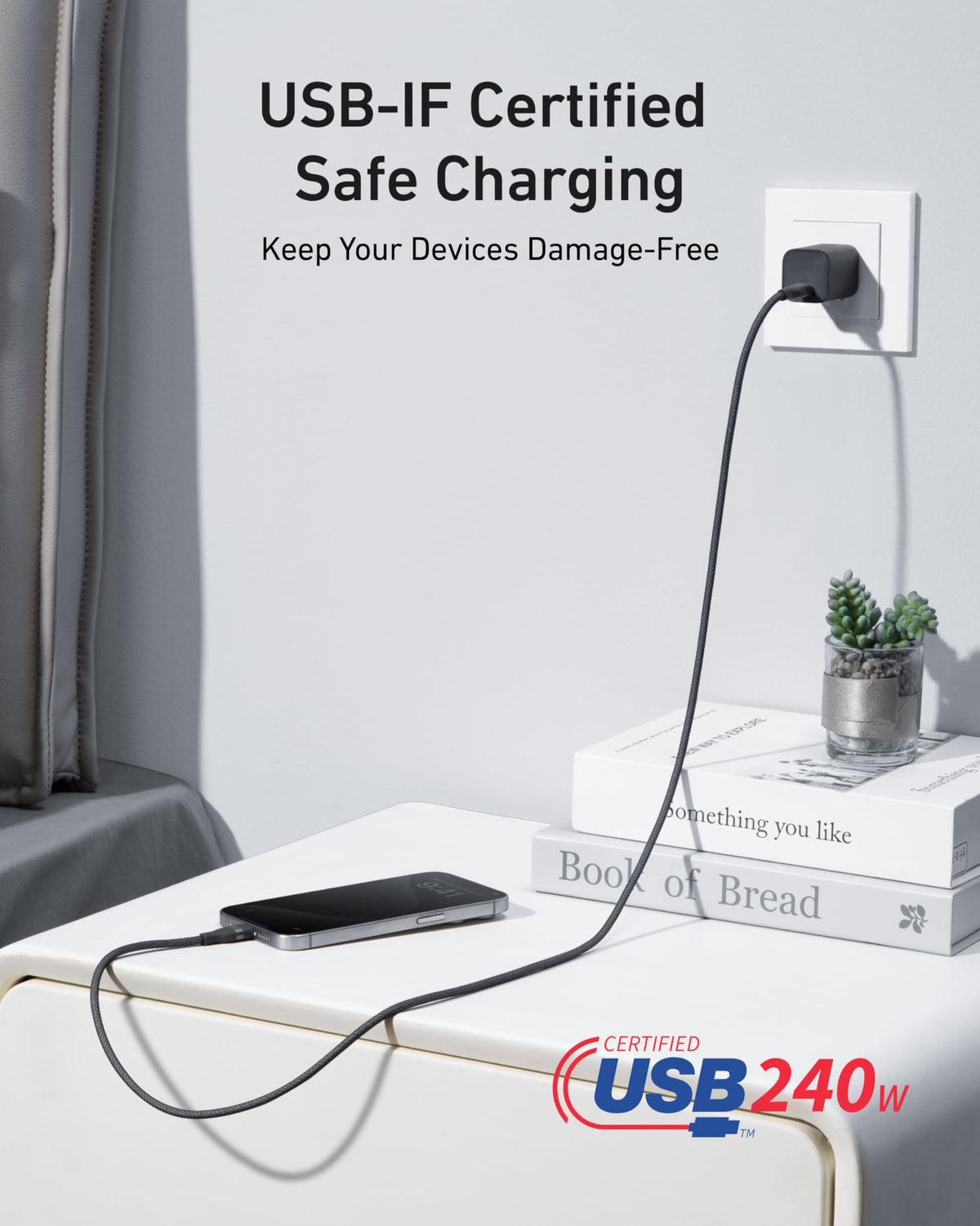 Anker Nano Charger (45W), Anker Nano Wireless Car Charger, and Anker USB-C to USB-C Cable