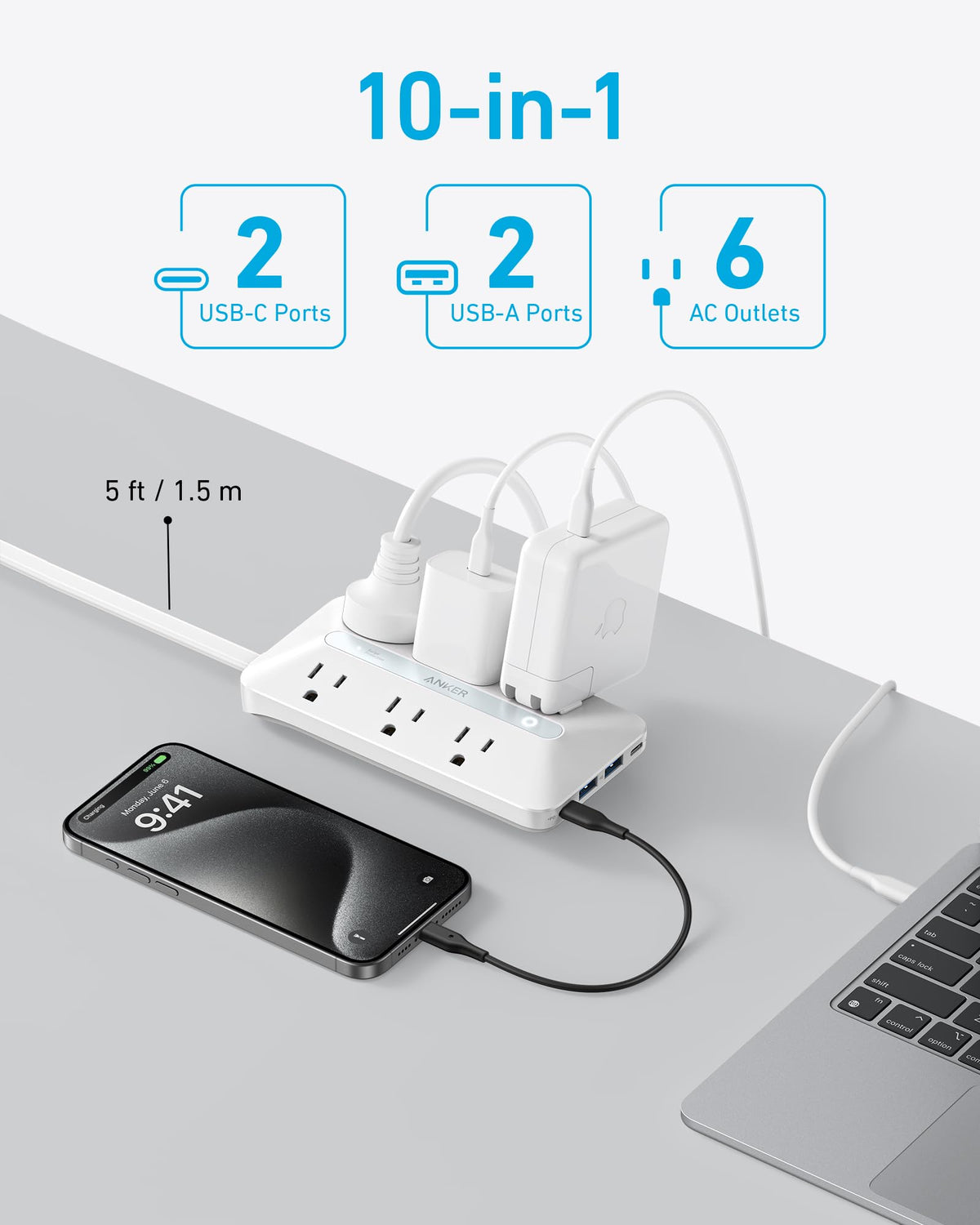 Anker USB Power Strip (10-in-1, 20W)