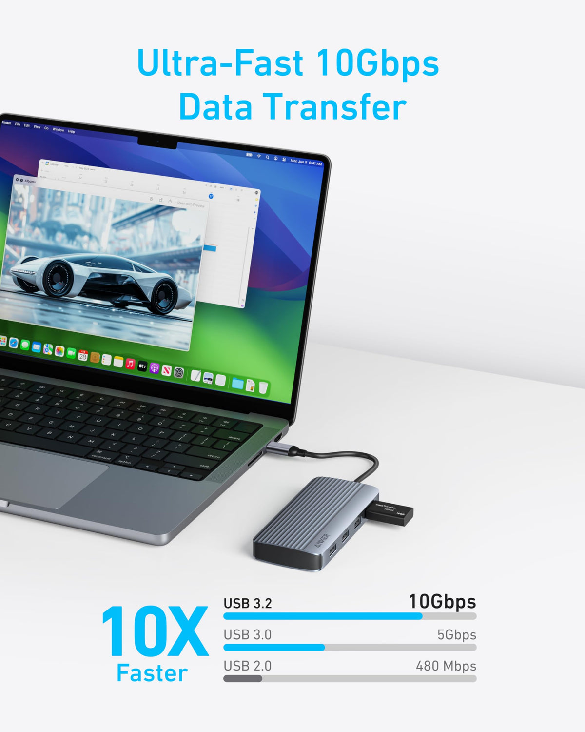 Refurbished Anker USB-C Hub (7-in-1, Dual Display)