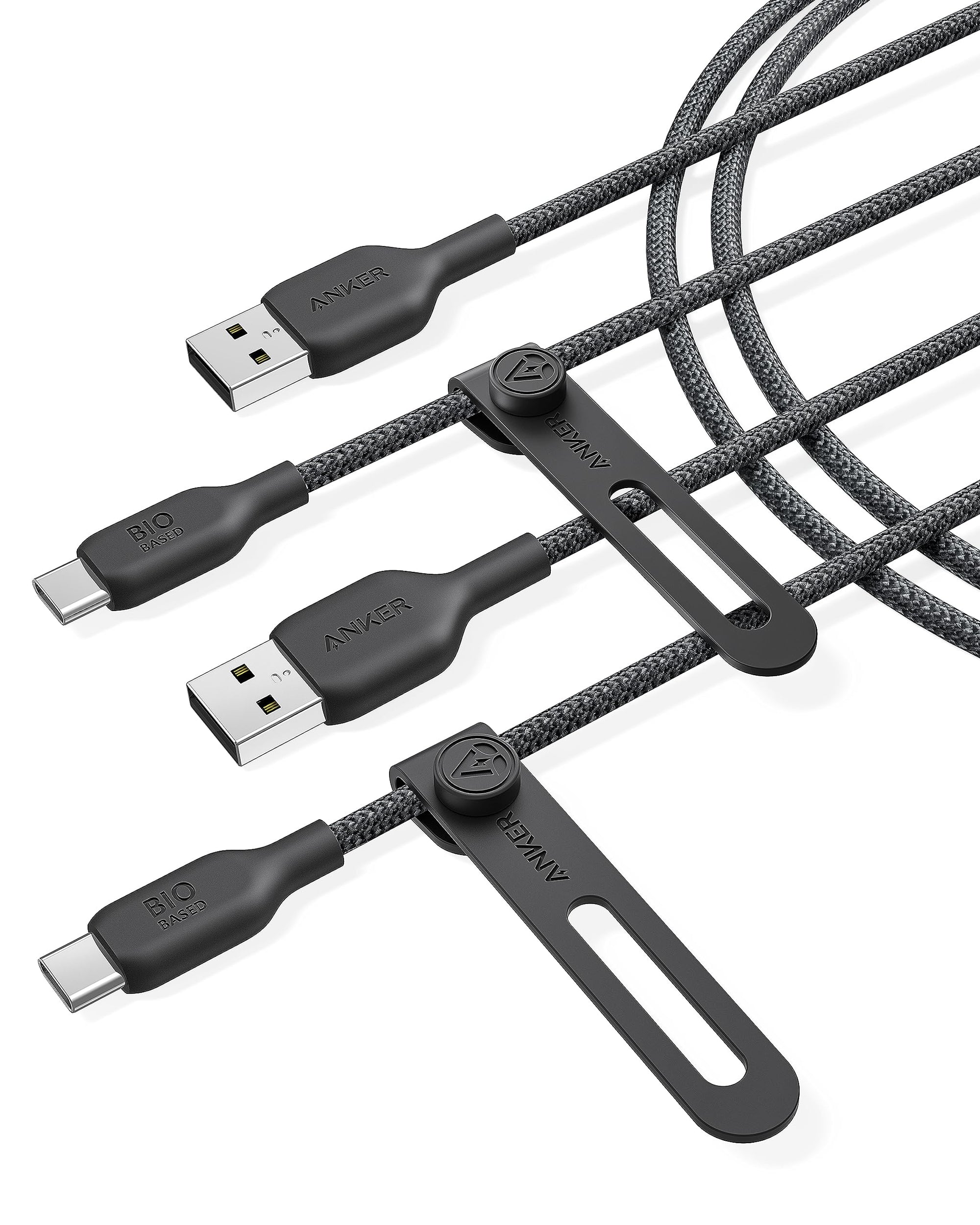 Anker USB-A to USB-C Cable (6 ft, Bio-Briaded, 2-Pack)