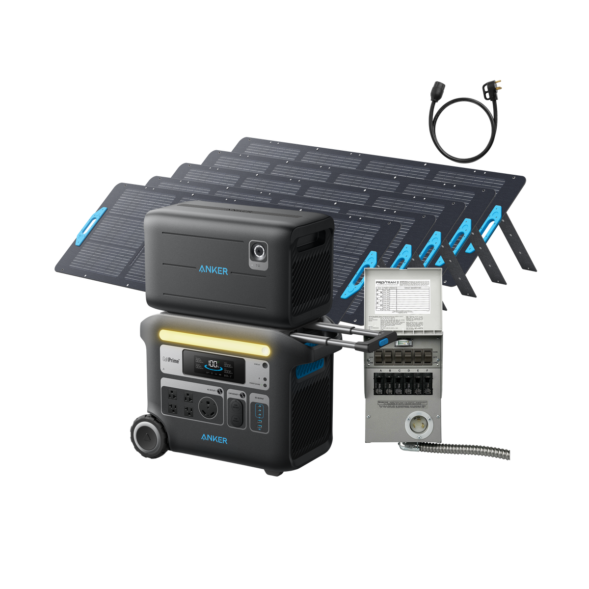 Anker SOLIX F2000 + BP2600 Expansion Battery + Home Backup Kit (Transfer Switch + Cable)