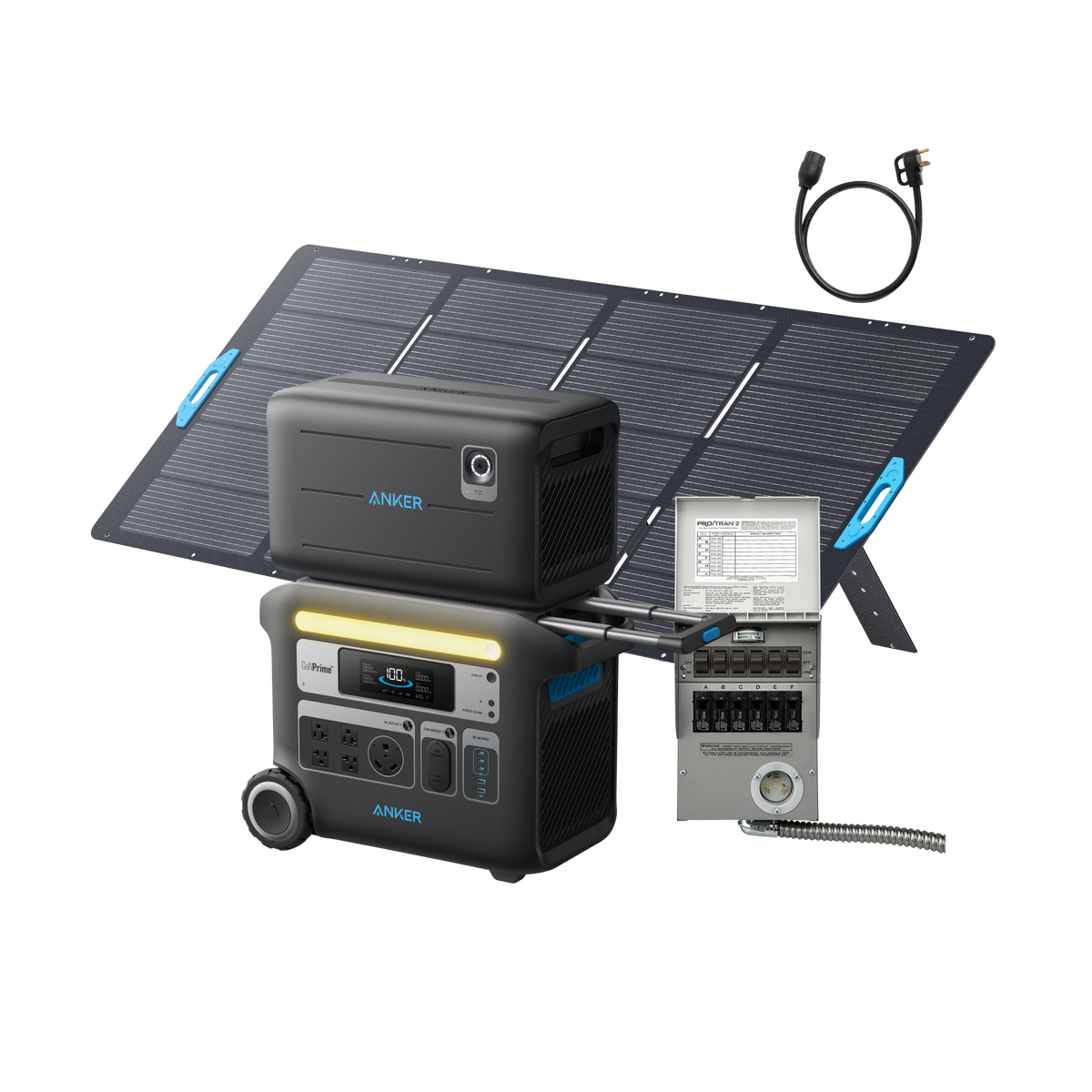 Anker SOLIX F2000 + BP2600 Expansion Battery + Home Backup Kit (Transfer Switch + Cable)