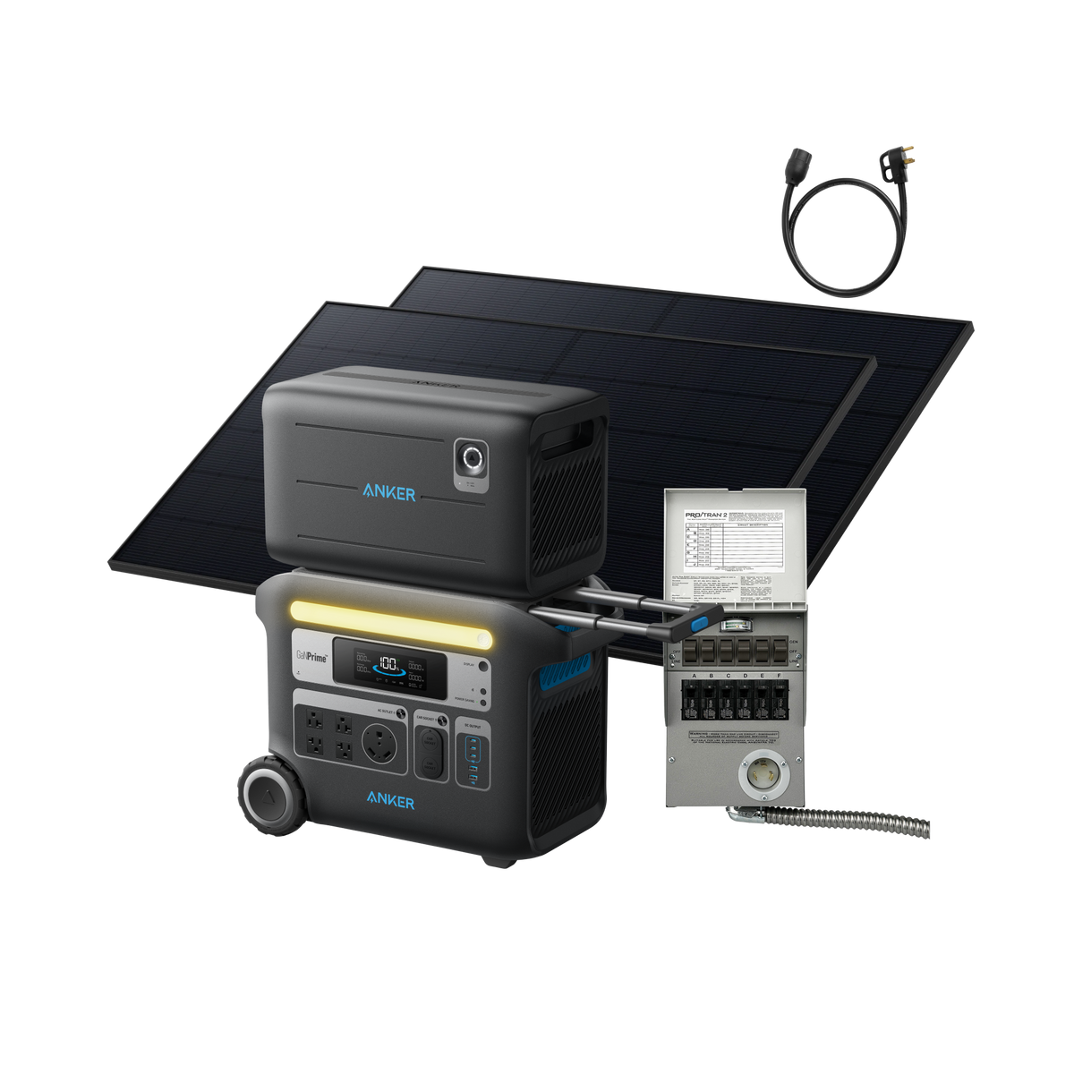 Anker SOLIX F2000 + BP2600 Expansion Battery + Home Backup Kit (Transfer Switch + Cable)