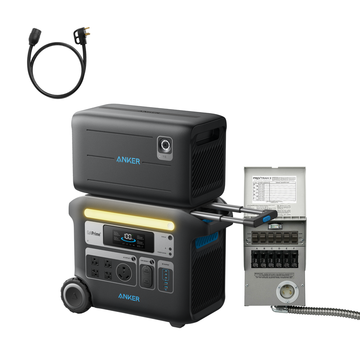 Anker SOLIX F2000 + BP2000 Expansion Battery + Home Backup Kit (Transfer Switch + Cable)