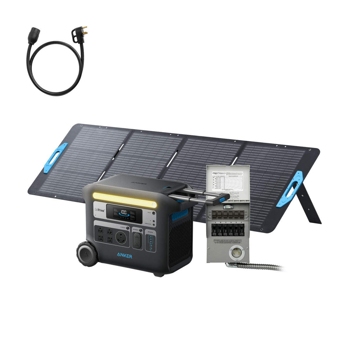 Anker SOLIX &lt;b&gt;F2000&lt;/b&gt; + Home Backup Kit (Transfer Switch + Cable) + 200W Solar Panel