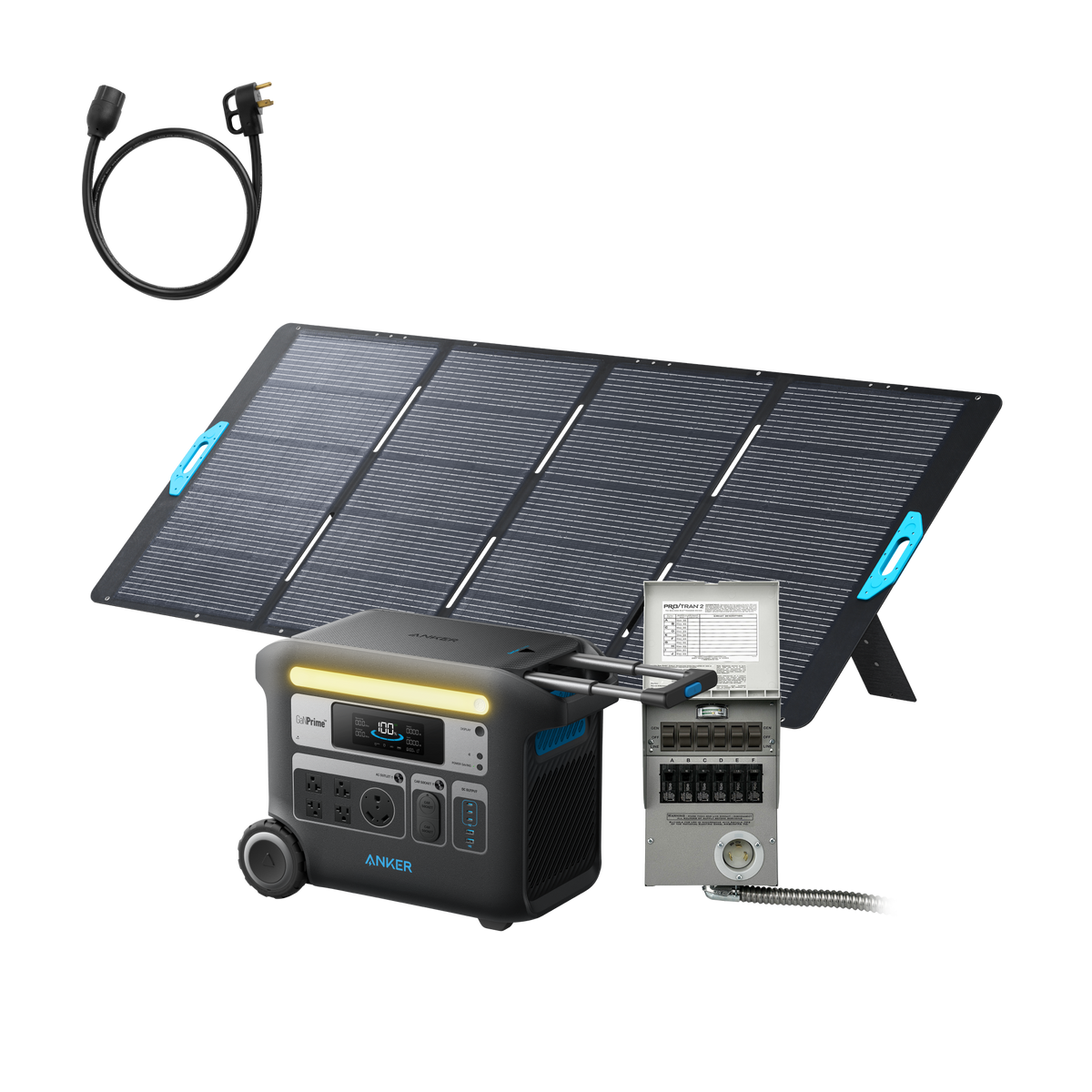 Anker SOLIX &lt;b&gt;F2000&lt;/b&gt; + Home Backup Kit (Transfer Switch + Cable) + 400W Solar Panel