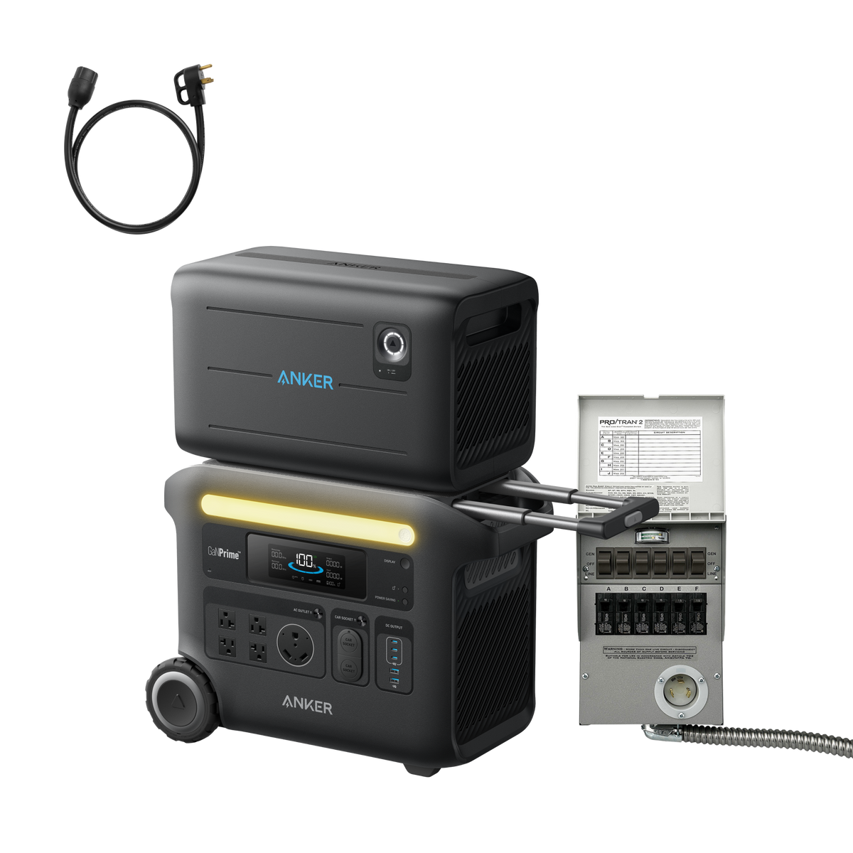 Anker SOLIX &lt;b&gt;F2600&lt;/b&gt; + Expansion Battery + Home Backup Kit (Transfer Switch + Cable)