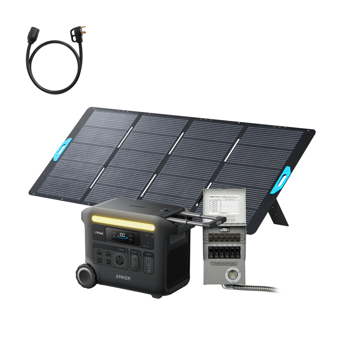 Anker SOLIX &lt;b&gt;F2600&lt;/b&gt; + Home Backup Kit (Transfer Switch + Cable) + 400W Solar Panel