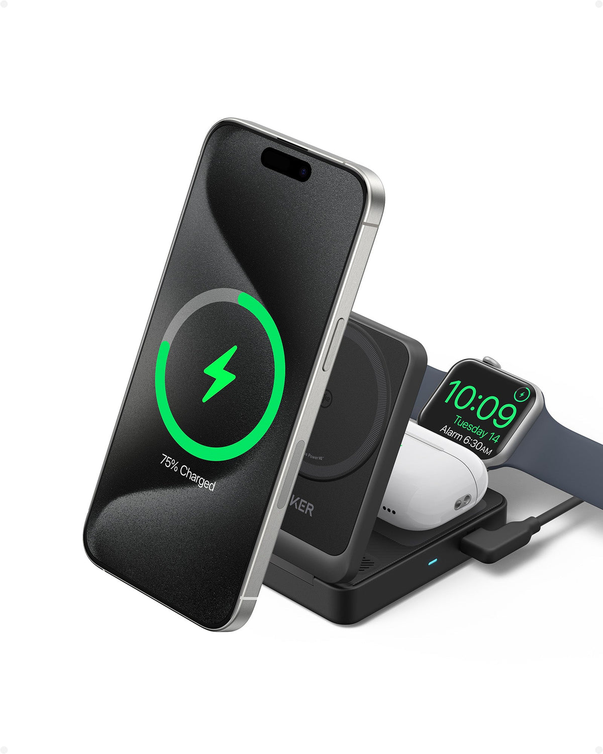 Anker MagGo Wireless Charging Station (Foldable 3-in-1) &amp; Anker MagGo Wireless Charger (Stand)