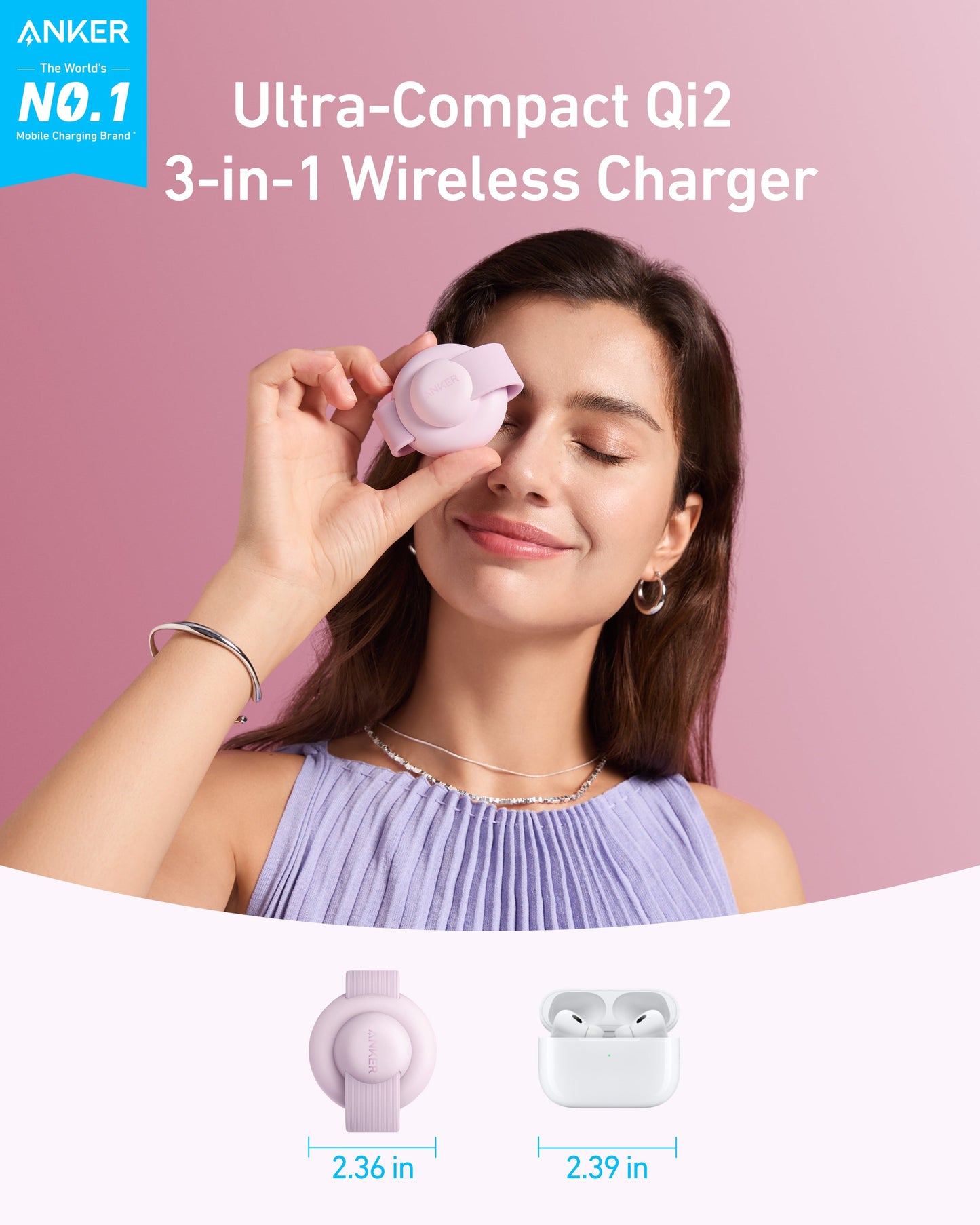 Anker MagGo Wireless Charging Station (3-in-1, Foldable Pad) and MagGo Power Bank (10K, 35W, For Apple Watch)