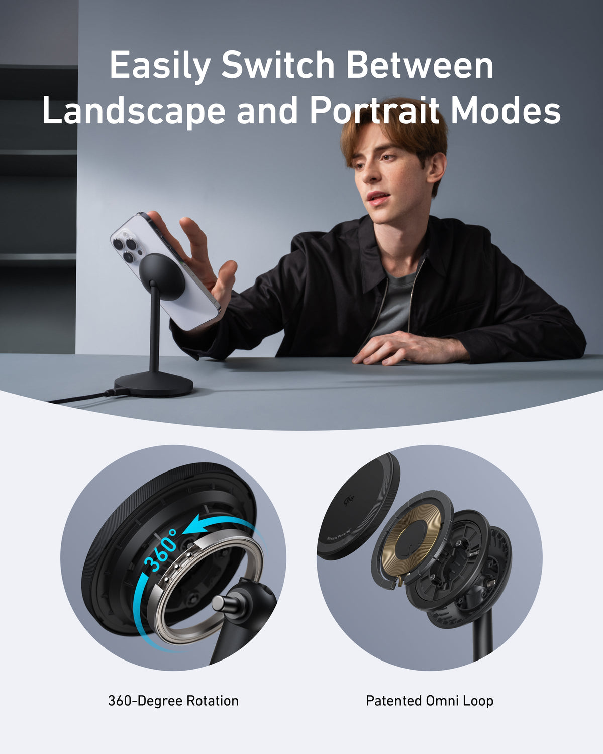 Anker MagGo Wireless Charging Station (Foldable 3-in-1) &amp; Anker MagGo Wireless Charger (Stand)