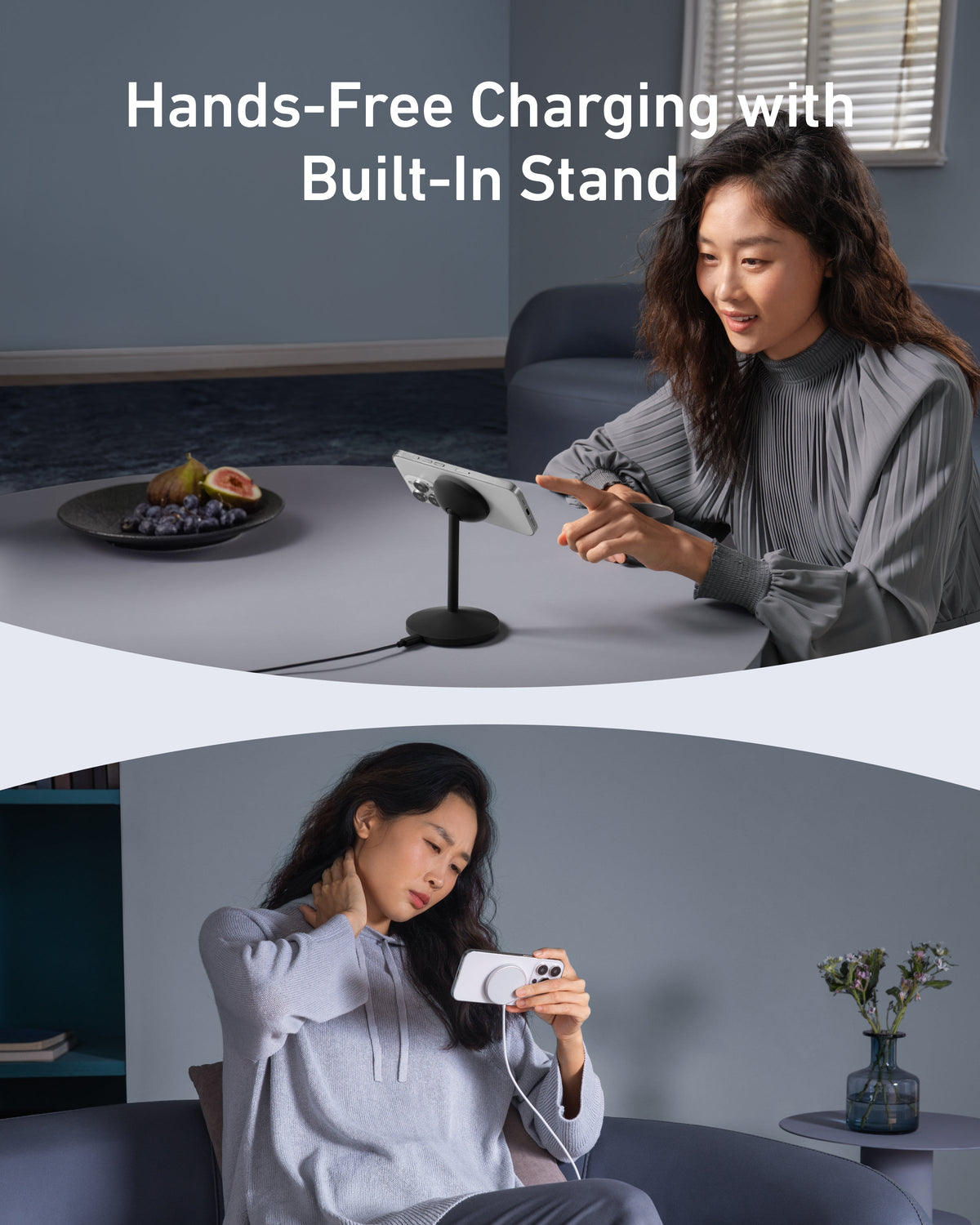 Anker MagGo Wireless Charging Station (Foldable 3-in-1) &amp; Anker MagGo Wireless Charger (Stand)