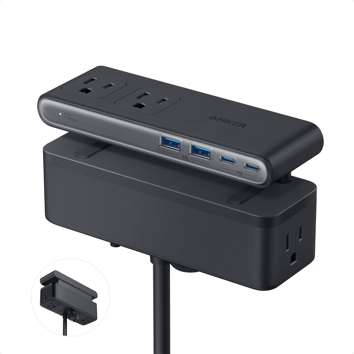 beta-anker-us Anker Nano Power Strip (10-in-1, 70W, Clamp) - Black
