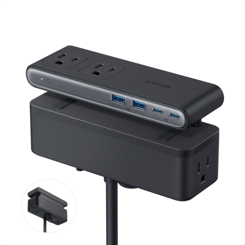 Anker Nano Power Strip (10-in-1, 70W, Clamp) - Black