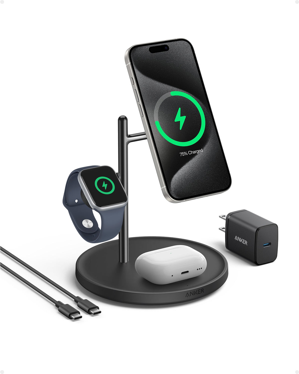 Anker MagGo Wireless Charging Station (Foldable 3-in-1) &amp; Anker MagGo Wireless Charging Station (3-in-1 Stand)