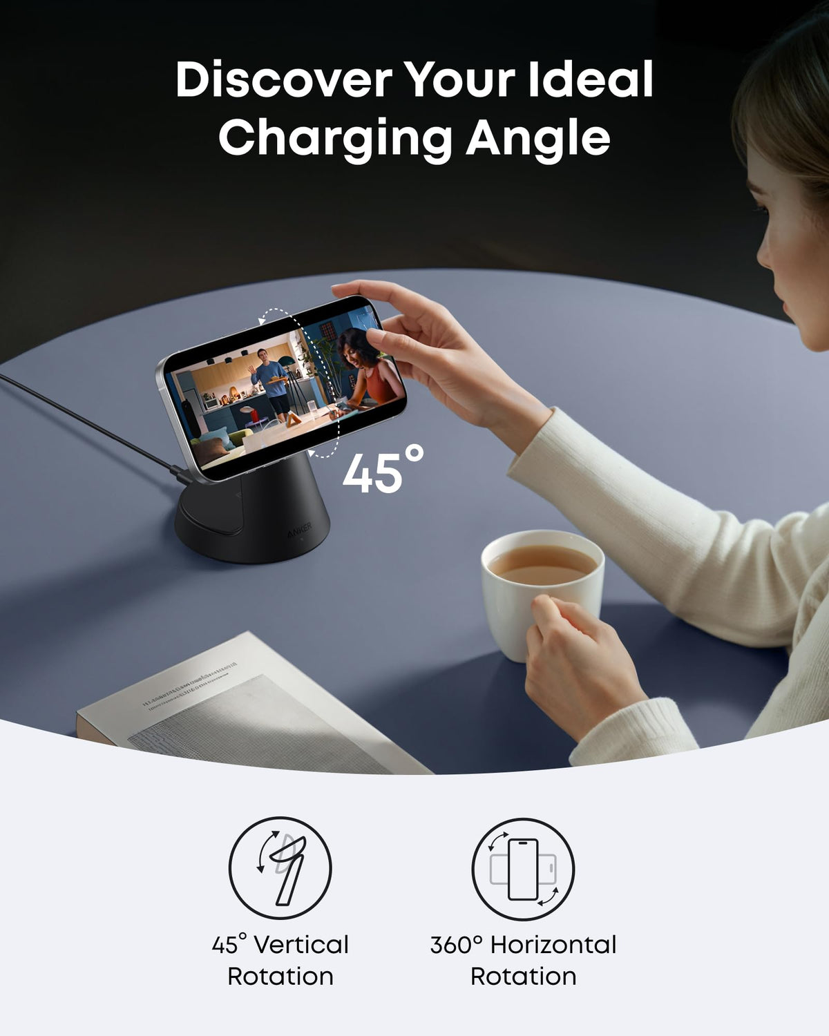 Anker MagGo Wireless Charging Station (3-in-1, Dock Stand)