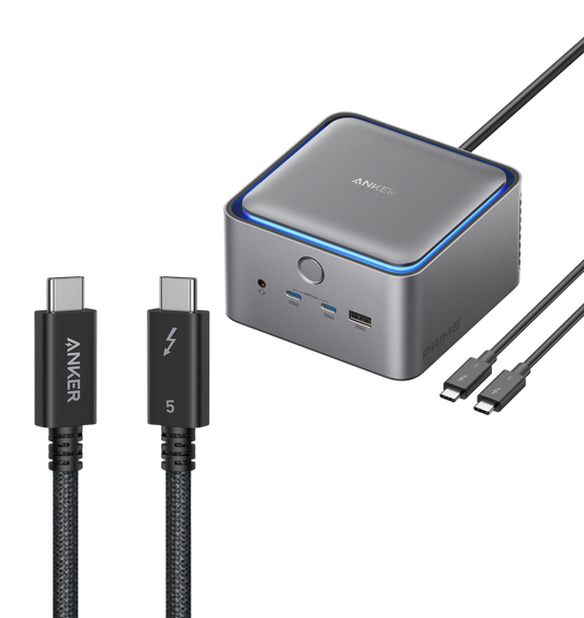 Anker Prime TB5 Docking Station (14-in-1, 8K, Thunderbolt 5 ) and Thunderbolt 5 Cable (3.3 ft, 80Gbps, 240W)