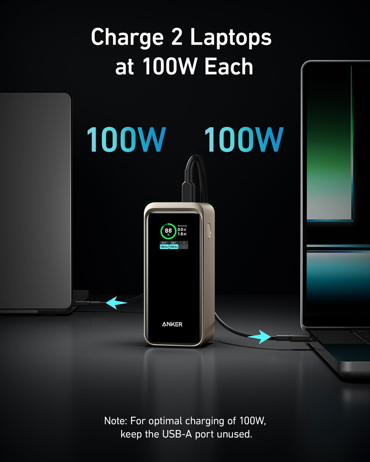 Anker Prime 20,000mAh Power Bank and Anker 543 USB-C to USB-C Cable (Bio-Based) - 2-Pack