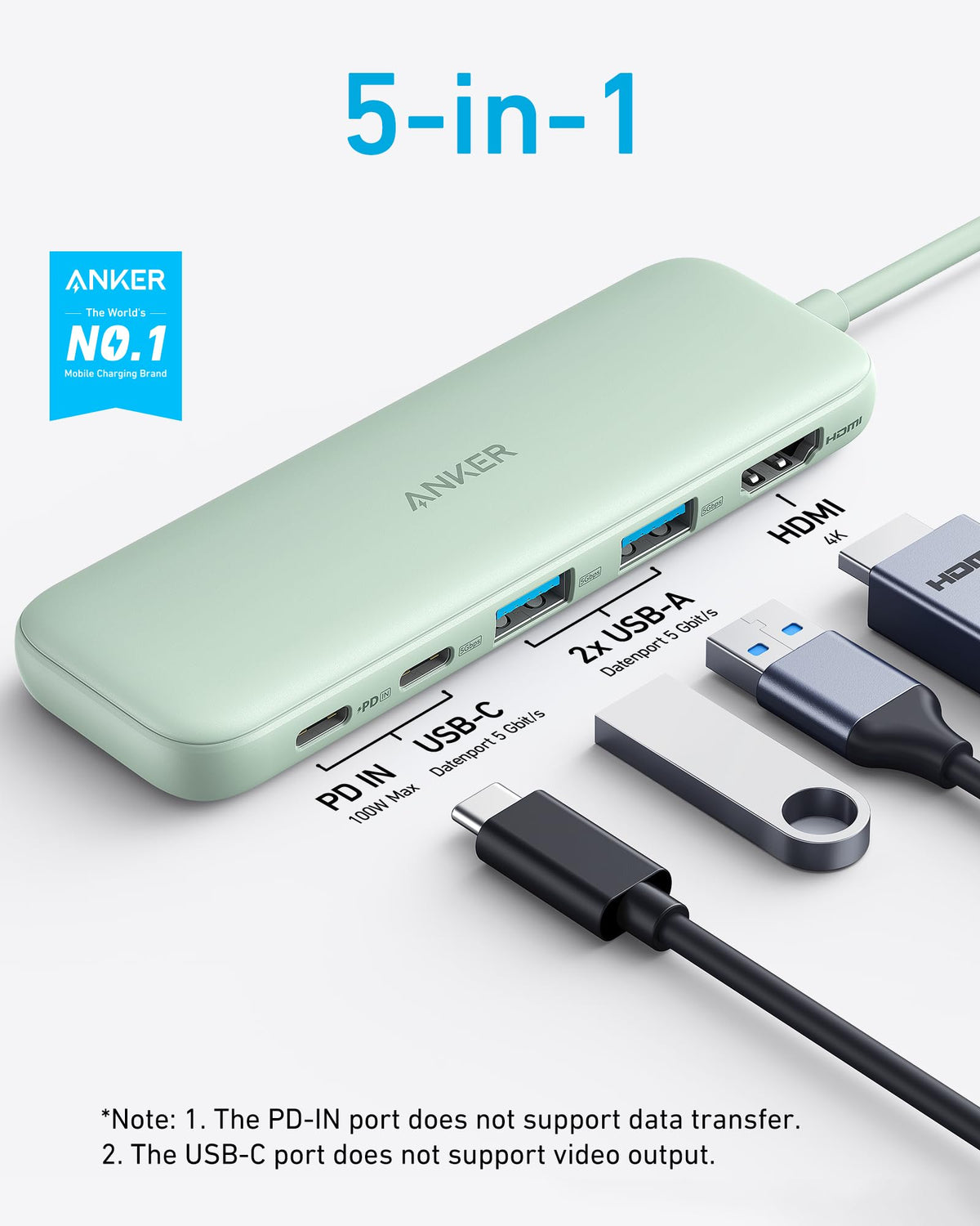 Anker &lt;b&gt;332&lt;/b&gt; USB-C Hub (5-in-1) OSO