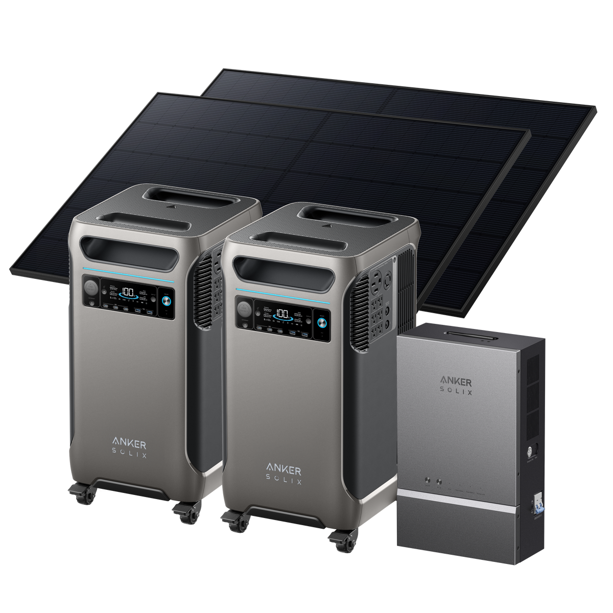 2× Anker SOLIX &lt;b&gt;F3800&lt;/b&gt; (7.68kWh | 12kW) + Smart Home Power Kit + 2× 405W Rigid Solar Panels