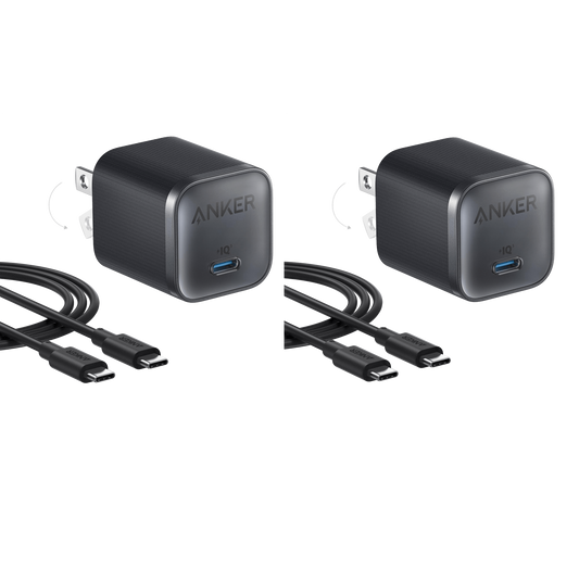 Anker Nano Charger (45W) with USB-C to USB-C Cable 2-Pack
