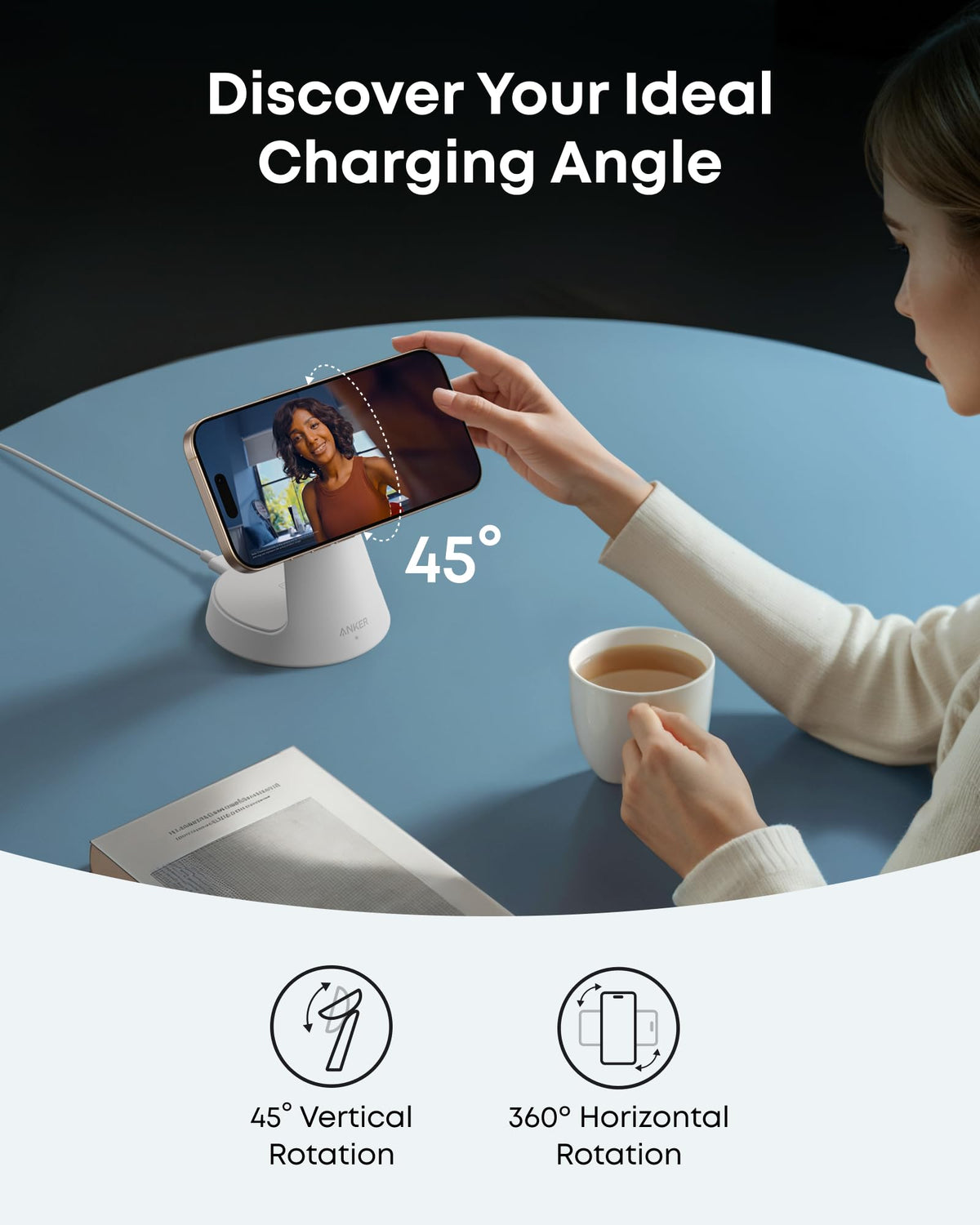 Anker MagGo Wireless Charging Station (3-in-1, Dock Stand)