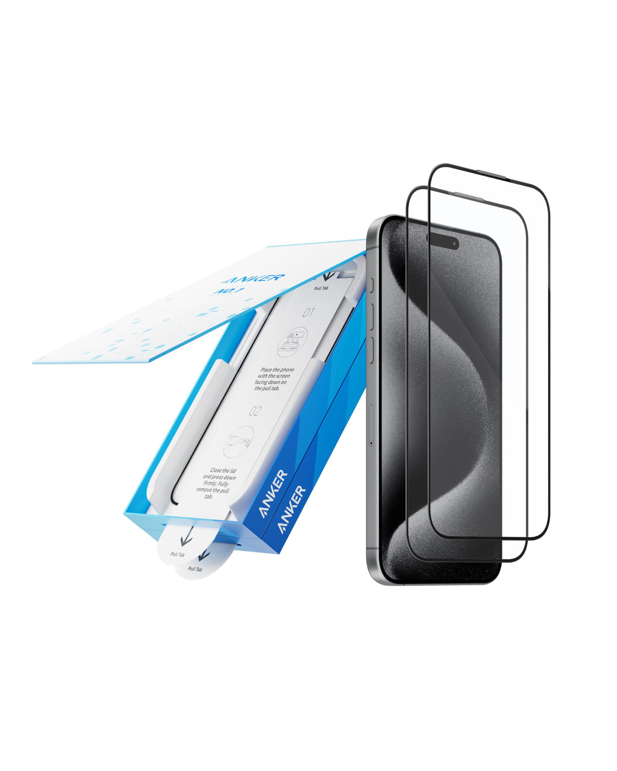 Anker Easy Fit Screen  Protector Kit   (Aerospace-Grade Glass, 2-Pack)